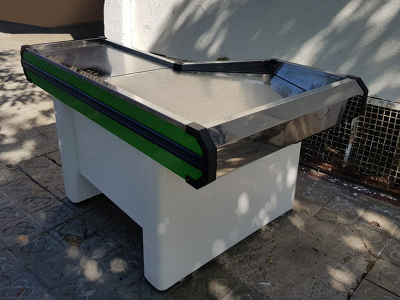 mostrador cajero supermercado fibra inox 87x166x100 1u